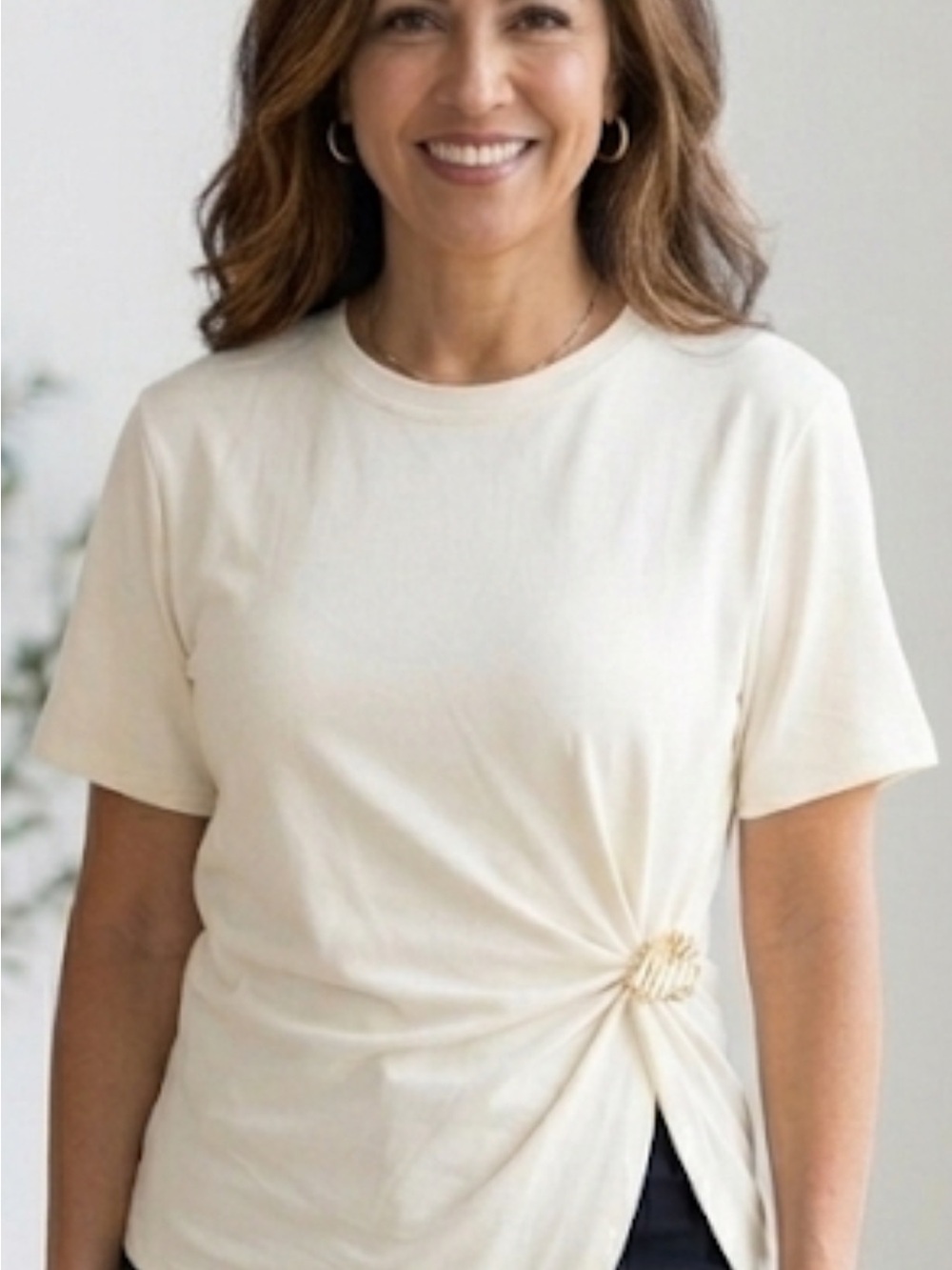 Short Sleeve Top in Cream